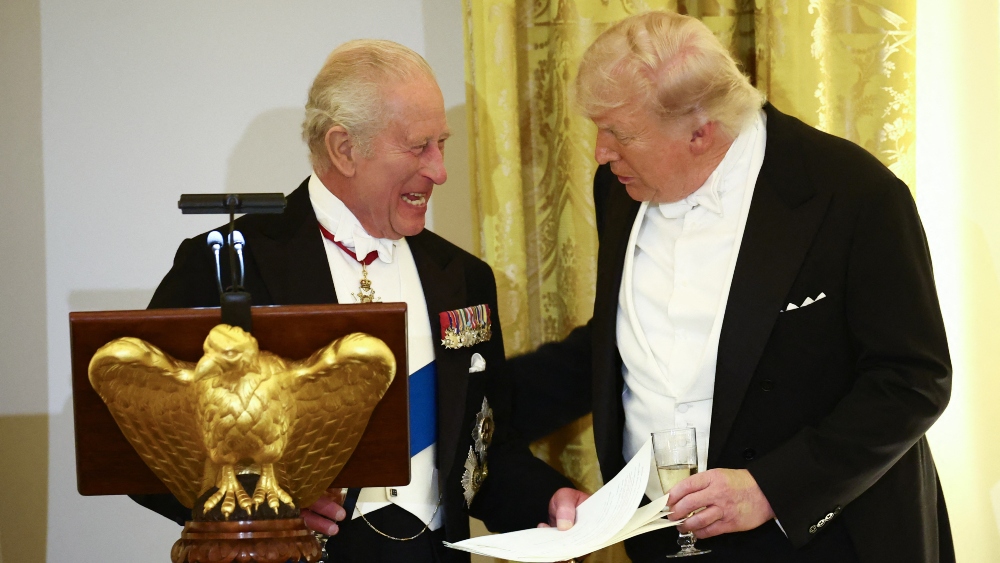 'You'd be speaking French': King Charles roasts Trump at state dinner